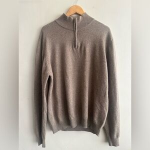 Men's Cashmere Zip-Up Sweater - Tan